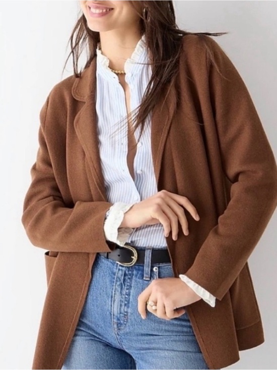 J. Crew Jackets & Blazers - J. Crew Chocolate Brown Single-Button Knit Blazer